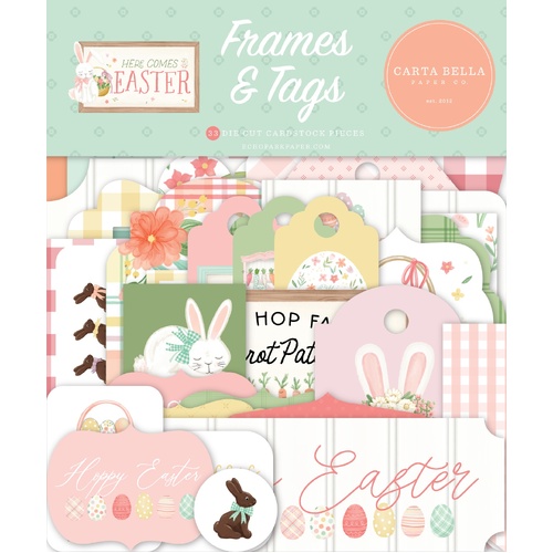 Carta Bella - Here Comes Easter - Frames & Tags Ephemera