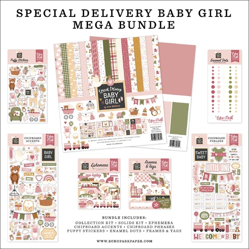Echo Park - Special Delivery Baby Girl - 12x12 Mega Bundle Collection Kit