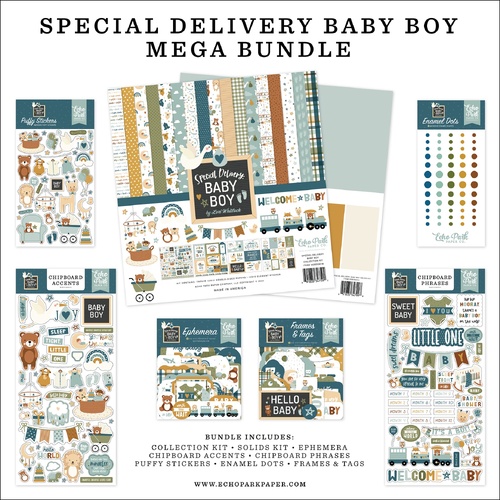 Echo Park - Special Delivery Baby Boy - 12x12 Mega Bundle Collection Kit