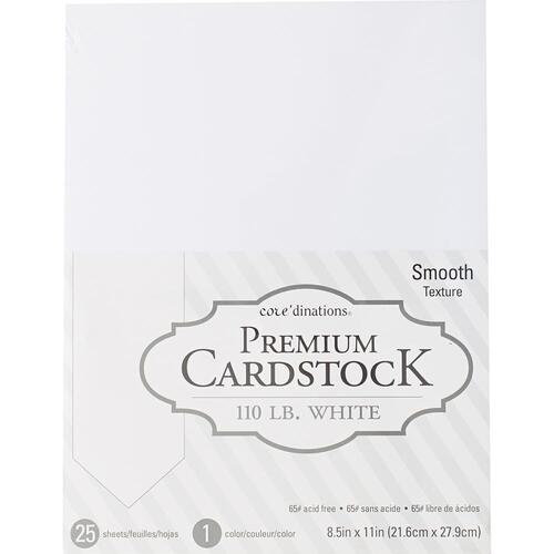Core'dinations - 8.5 x 11 Cardstock - Value Pack - White - 25 sheets