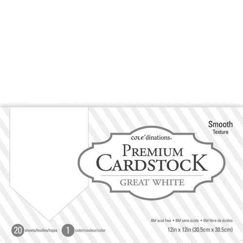 Core'dinations - 12x12 Premium Cardstock - Great White Value Pack