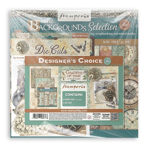 Stamperia - Gardens of Time - Scrapbooking Pad and Die Cuts Bundle