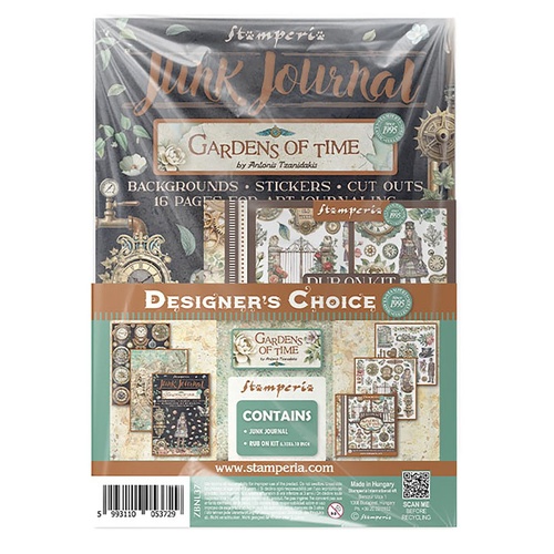 Stamperia - Gardens of Time - Junk Journal & Rub On Kit Bundle