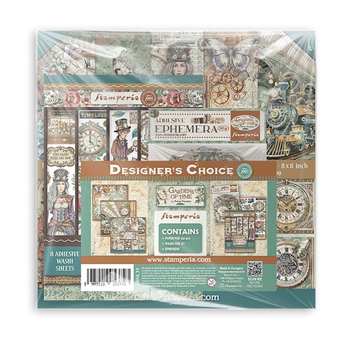 Stamperia - Gardens of Time - Scrapbooking Pad, Ephemera and Washi Pad Bundle