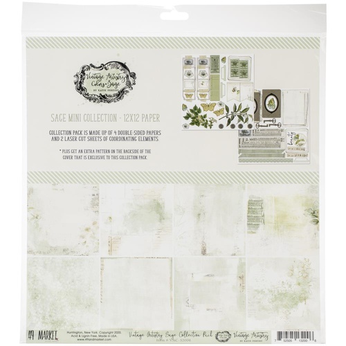 49 and Market - Vintage Artistry Sage - 12x12 Mini Paper Collection