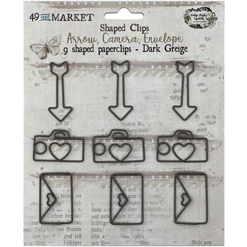 49 And Market - Vintage Artistry Essentials – Shaped Clips – Dark Greige