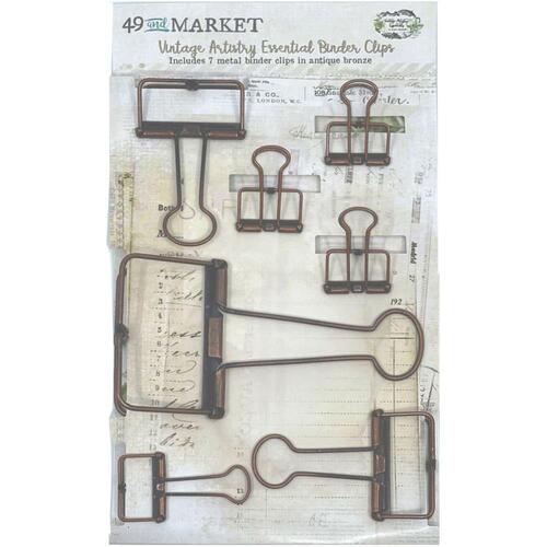 49 And Market - Vintage Artistry Essentials – Binder Clips in Antique Bronze