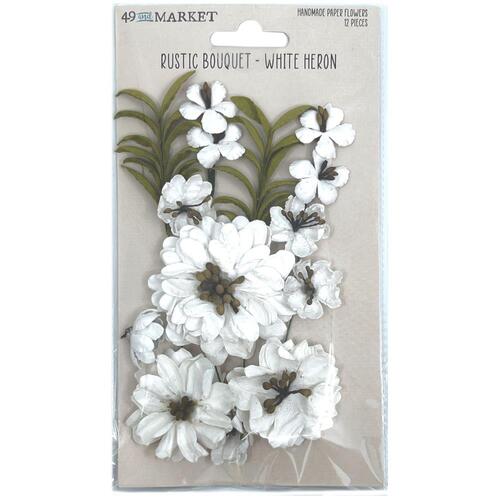 49 and Market - Rustic Bouquet –Heron White Paper Flowers