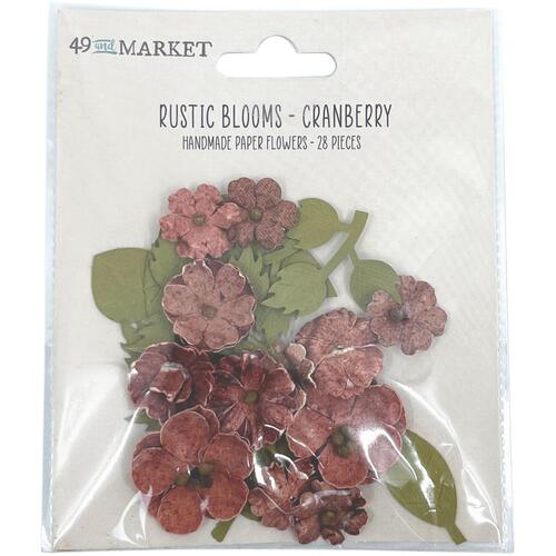49 and Market - Rustic Blooms – Cranberry Paper Flowers