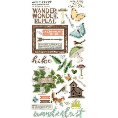 49 And Market - Vintage Artistry In The Leaves - Chipboard Stickers