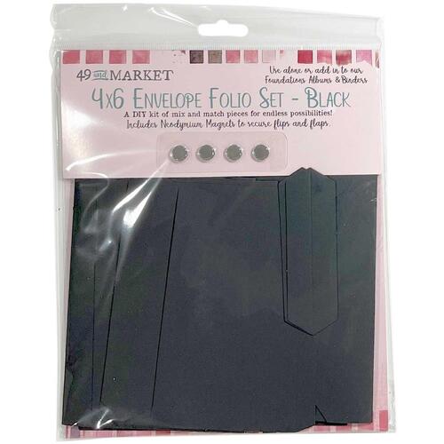 49 and Market - Foundations 4"X6" Envelope Folio Set - Black