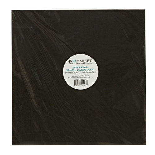 49 and Market - Essential Cardstock 12"X12" 20/Pkg - Black