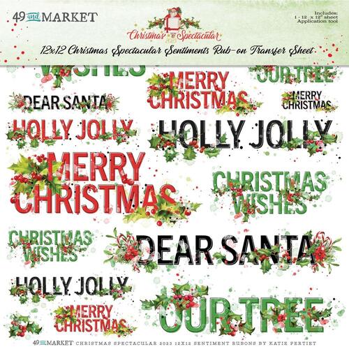49 and Market - Christmas Spectacular Sentiments - Rub-Ons 12"x12"