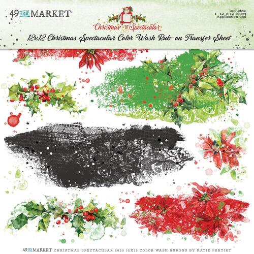 49 and Market - Christmas Spectacular Color Wash - Rub-Ons 12"x12"