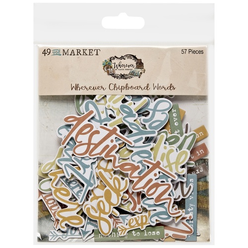 49 And Market - Wherever – Word Chipboard Set