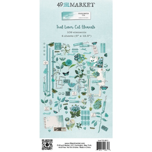 49 and Market - Color Swatch: Teal - Laser Cut Elements