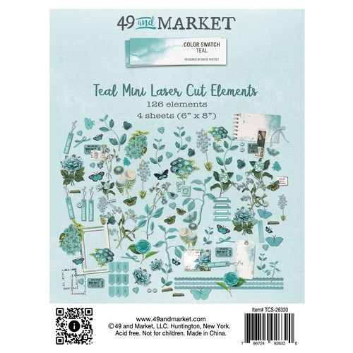 49 and Market - Color Swatch: Teal - Mini Laser Cut Elements