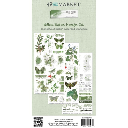 49 and Market - Color Swatch: Willow - Rub-Ons