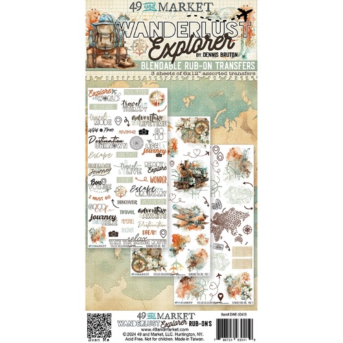 49 and Market - Wanderlust Explorer Blendable - Rub-On Transfers