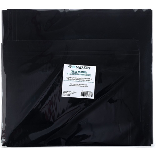 49 and Market - Create-An-Album Foundation Inserts 12"X12" - Black