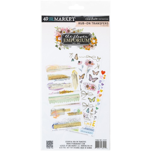 49 and Market - The Flower Emporium - Rub-On Transfers