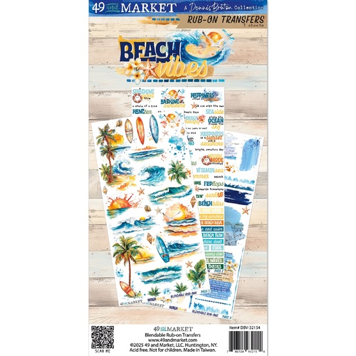 49 and Market - Beach Vibes - Rub-On Transfers