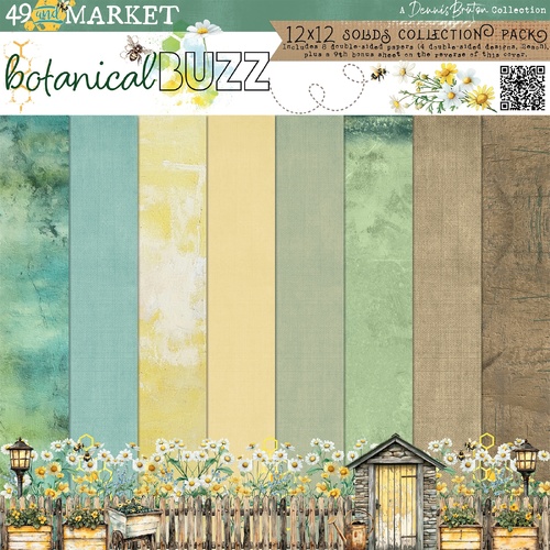 49 and Market - Botanical Buzz Solids - 12x12 Collection Pack