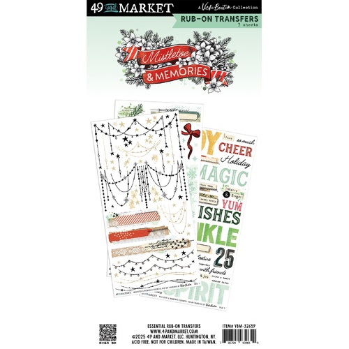 49 and Market - Mistletoe & Memories - Essential Rub-On Transfers