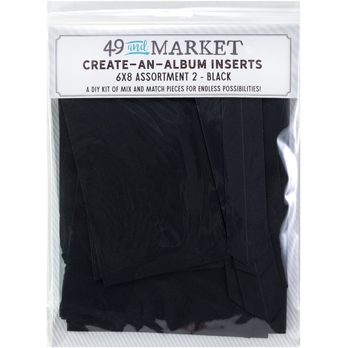 49 and Market - Create-An-Album Foundation Inserts - Assortment 2 Black