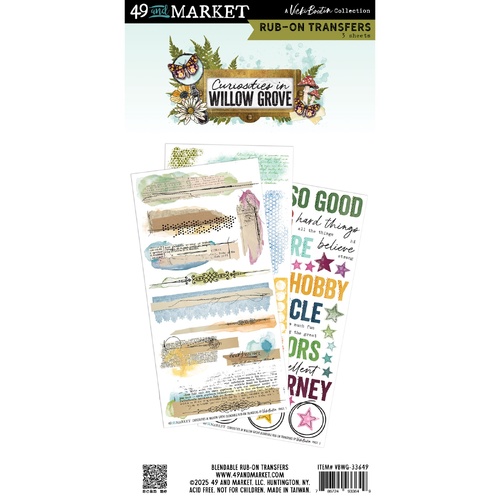 49 and Market - Curiosities In Willow Grove - Blendable Rub-On Transfers
