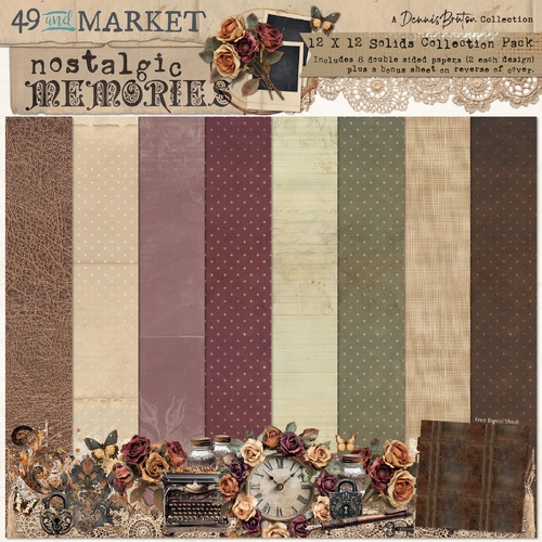 49 and Market - Nostalgic Memories - 12x12 Solid Collection Pack