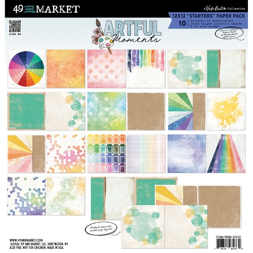 49 and Market - Artful Moments - 12x12 "Starters" Paper Pack