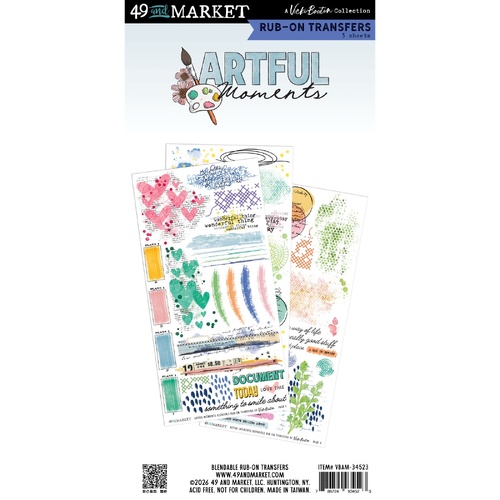 49 and Market - Artful Moments - Blendable Rub-On Transfers