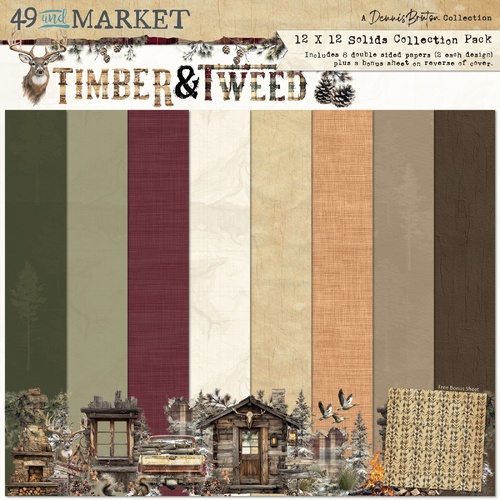 49 and Market - Timber & Tweed - 12x12 Solid Collection Pack