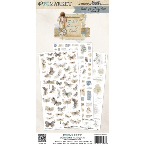 49 and Market - Faded Memory Lane - Blendable Rub-On Transfers