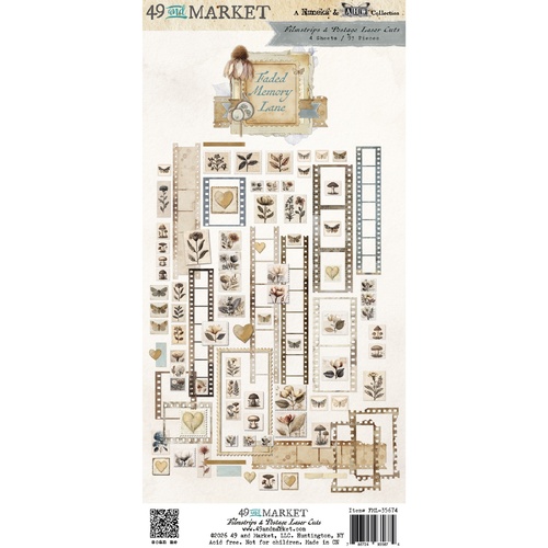 49 and Market - Faded Memory Lane - Laser Cut Filmstrips & Postage
