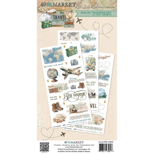 49 and Market - Travel Diaries - Rub-On Transfer Set