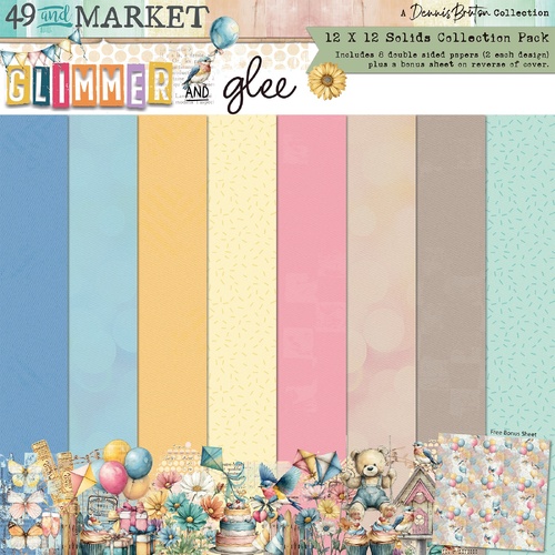 49 and Market - Glimmer & Glee - 12x12 Solids Collection Pack