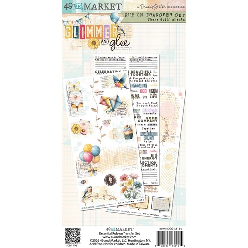 49 and Market - Glimmer & Glee - Rub-On Transfer Set