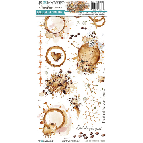 49 and Market - Country Heart Cafe - Rub-On Transfer Set