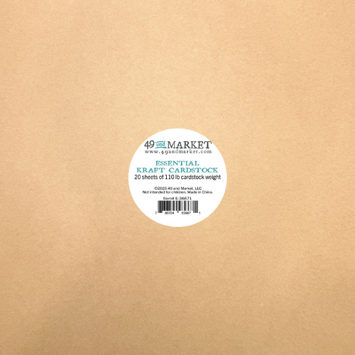 49 and Market - Essential Cardstock 12"X12" 20/Pkg - Kraft
