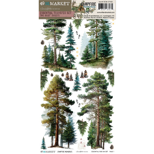 49 and Market - Campfire Memories - Essential Rub-On Transfers