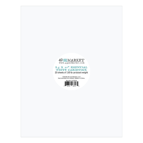 49 and Market - Essential Cardstock 8.5"X11" 20/Pkg - White