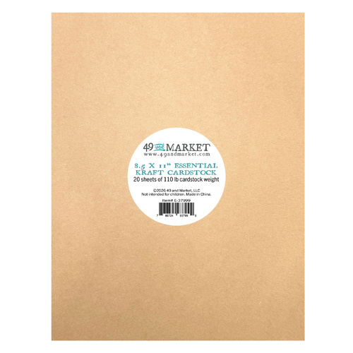 49 and Market - Essential Cardstock 8.5"X11" 20/Pkg - Kraft