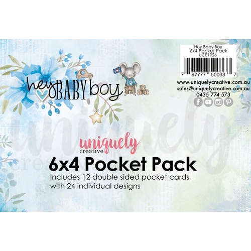 Uniquely Creative - Hey Baby Boy - 6x4 Pocket Pack