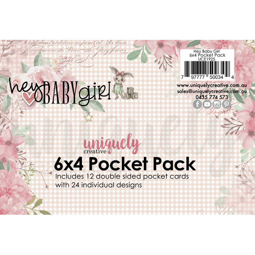 Uniquely Creative - Hey Baby Girl - 6x4 Pocket Pack