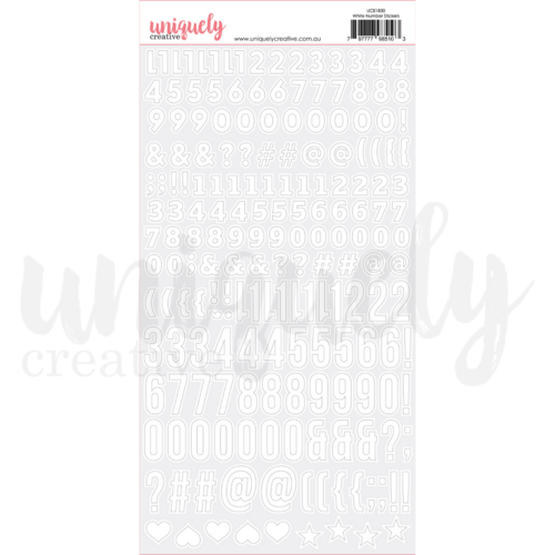 Uniquely Creative - White Number Stickers