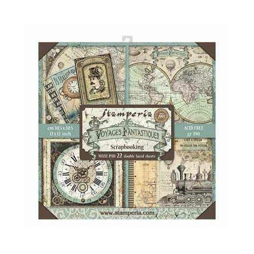 Stamperia - Voyages Fantastiques - 12x12 Maxi Paper Pad