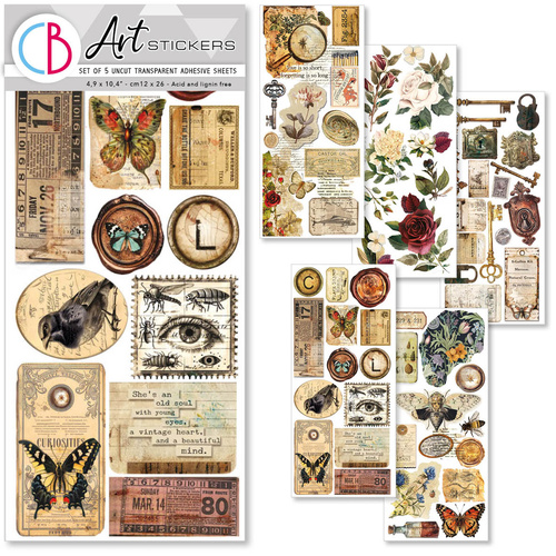 Ciao Bella - Cabinet of Curiosities - Art Stickers 5/Pkg