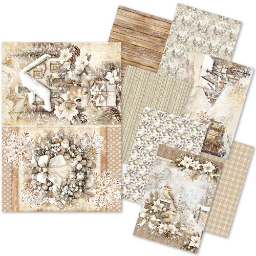 Ciao Bella - Winter Season - Rice Paper A5 MIXED 8/Pkg 